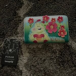 Loungefly Pixar Wallet with Pink Floral Accents
